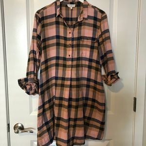 Lou & Grey plaid tunic/dress with pockets